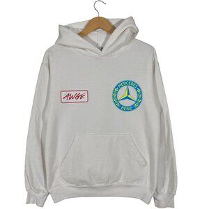 AWGE x Mercedes Benz Heavyweight Fleece Pullover Hoodie White men's size small